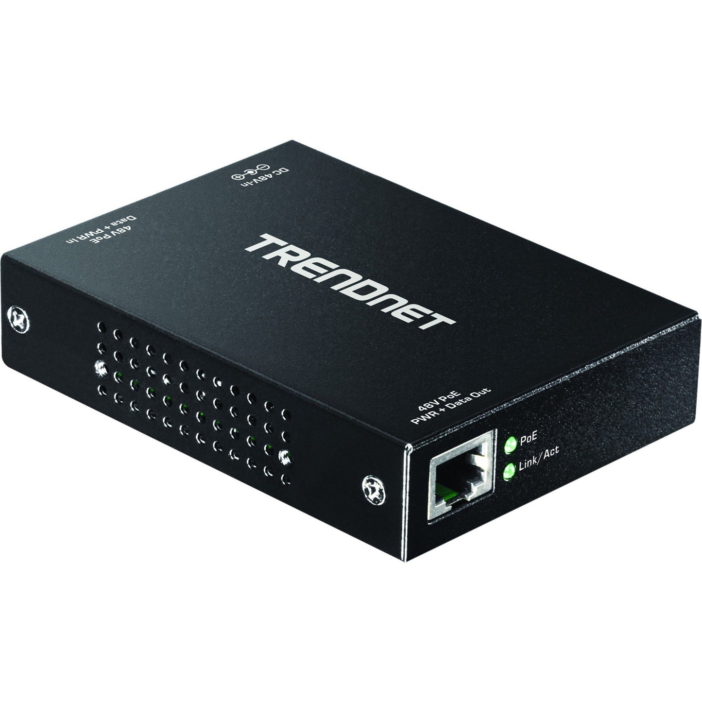 TRENDnet Gigabit PoE+ Repeater/Amplifier 1 x Gigabit PoE+ In Port 1 x Gigabit PoE Out Port Extends 100m For Total Distance Up To 200m (656 ft) Supports PoE(15.4W) & PoE+(30W) Black TPE-E100
