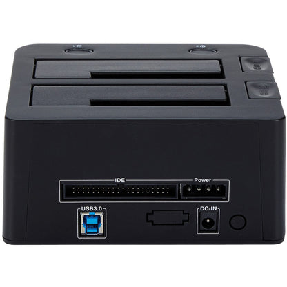 StarTech.com Dual-Bay USB 3.0 to SATA and IDE Hard Drive Docking Station 2.5/3.5" SATA III and IDE (40 pin) SSD/HDD Dock Top-Loading