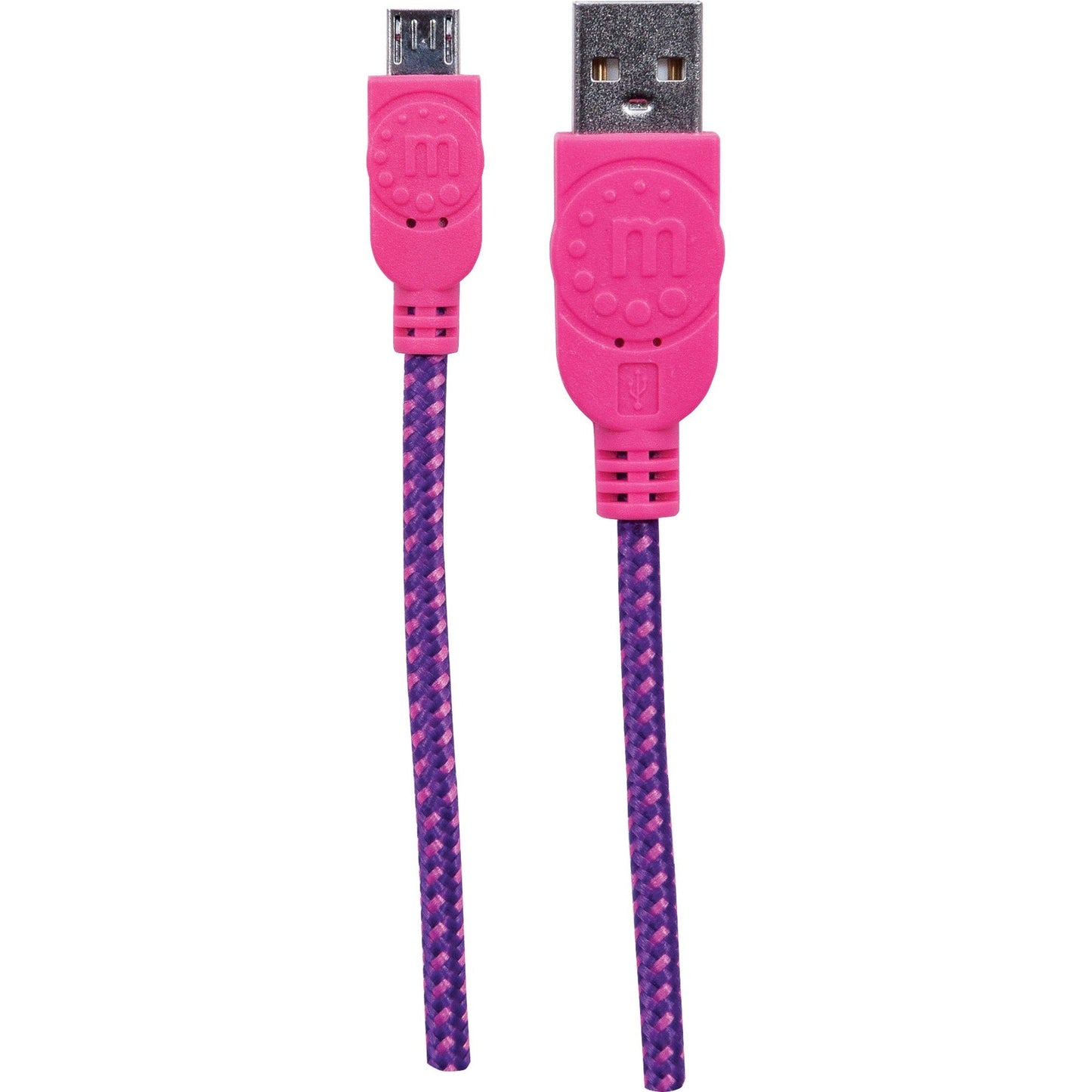 Manhattan Braided USB 2.0 A Male / Micro-B Male 6 ft. Purple/Pink - Retail Package