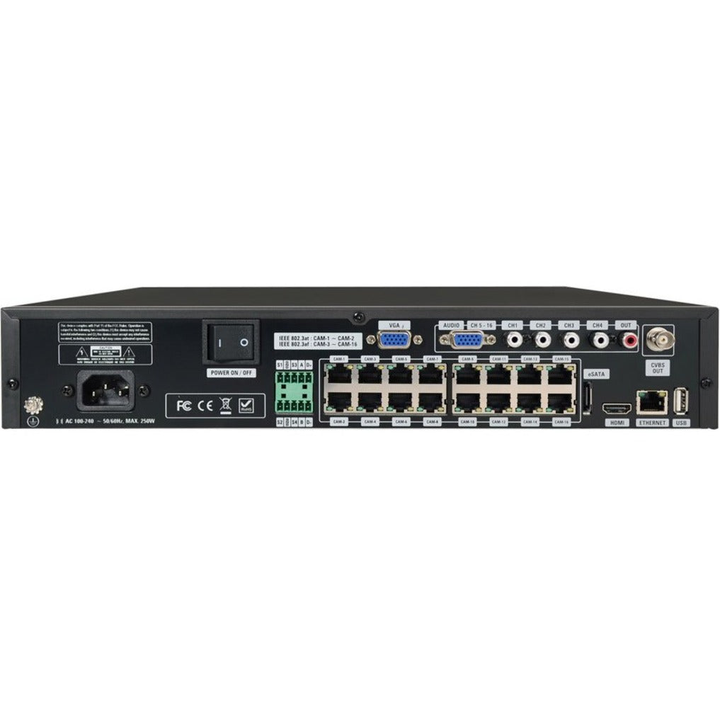 Speco 16 Channel Plug & Play Network Video Recorder with 16 Channel Built-In PoE - 2 TB HDD