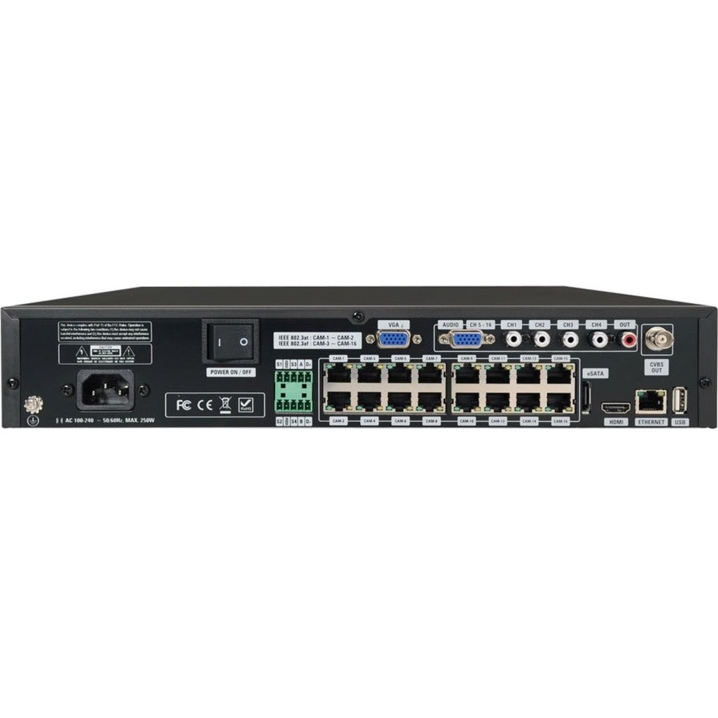 Speco 16 Channel Plug & Play Network Video Recorder with 16 Channel Built-In PoE - 6 TB HDD