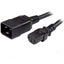 StarTech.com 3ft (1m) Heavy Duty Extension Cord IEC C13 to IEC C20 Black Extension Cord 15A 125V 14AWG Heavy Gauge Power Cable
