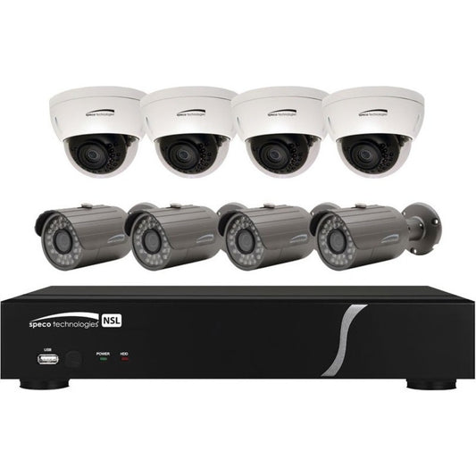 Speco 8 Channel Plug & Play Network Video Recorder and IP Camera Kit - 2 TB HDD