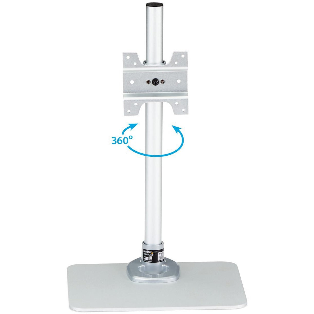 StarTech.com Single Monitor Stand For up to 34" (30.9lb/14kg) VESA Mount Monitors Works with iMac / Apple Cinema Displays Steel Silver