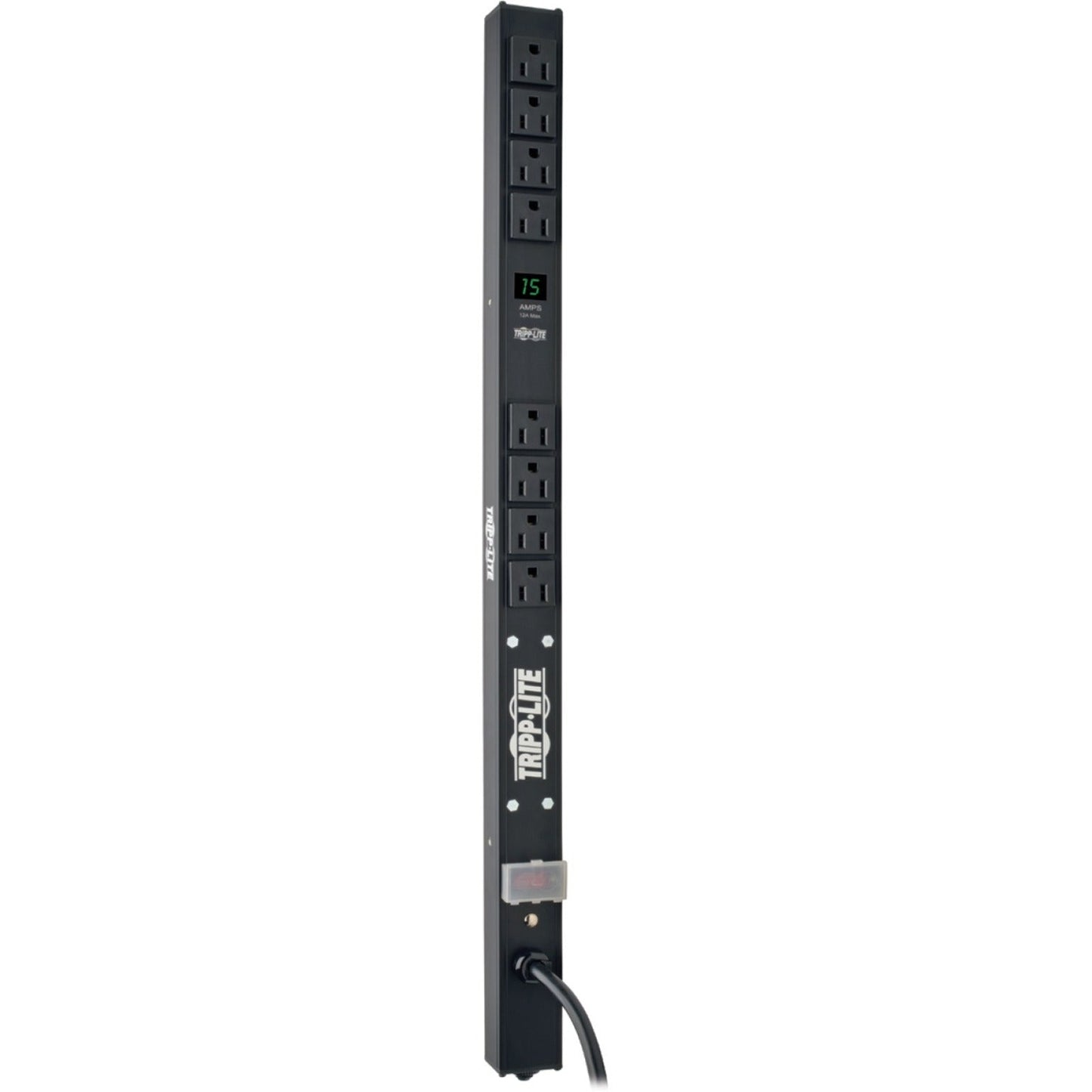 Tripp Lite PDU 1.5kW Single-Phase Local Metered PDU 100-127V Outlets (8 5-15R) 5-15P 15 ft. (4.57 m) Cord 0U Vertical 24 in.