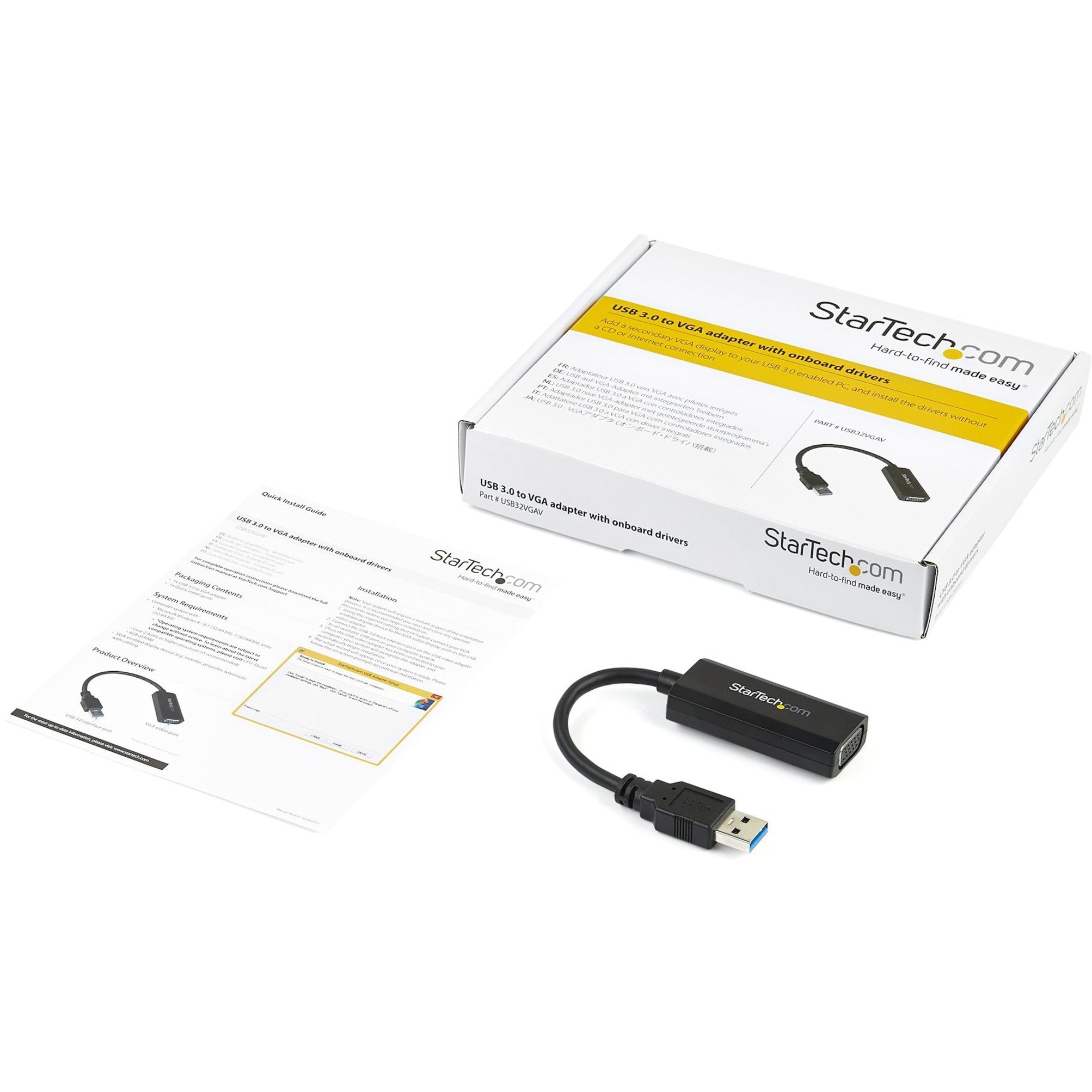 StarTech.com USB 3.0 to VGA Video Adapter with On-board Driver Installation - Thumbnail 3
