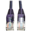 Tripp Lite Cat5e 350 MHz Snagless Molded (UTP) Ethernet Cable (RJ45 M/M) PoE Purple 10 ft. (3.05 m)