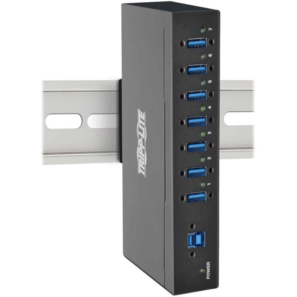 Tripp Lite 7-Port Industrial-Grade USB 3.0 SuperSpeed Hub 20 kV ESD Immunity Metal Housing Mountable