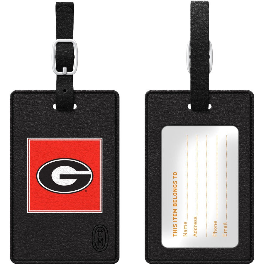 OTM Black Leather Classic Bag Tag University of Georgia