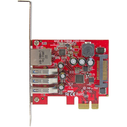 StarTech.com 3 Port PCI Express USB 3.0 Card + Gigabit Ethernet - 5Gbps