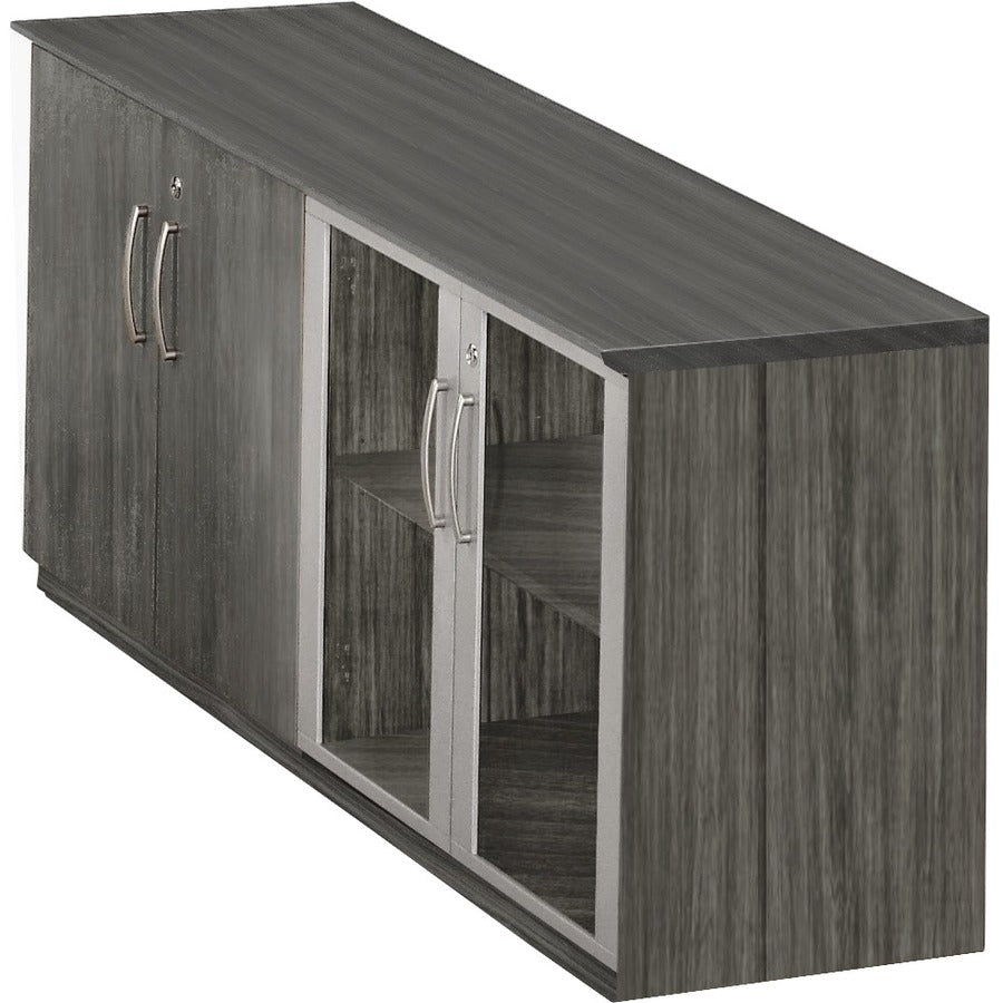 Mayline Medina - Low Wall Cabinet with Glass and Wood Doors