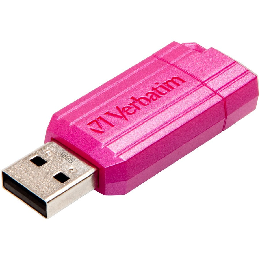 Verbatim 16GB PinStripe USB Flash Drive - Hot Pink