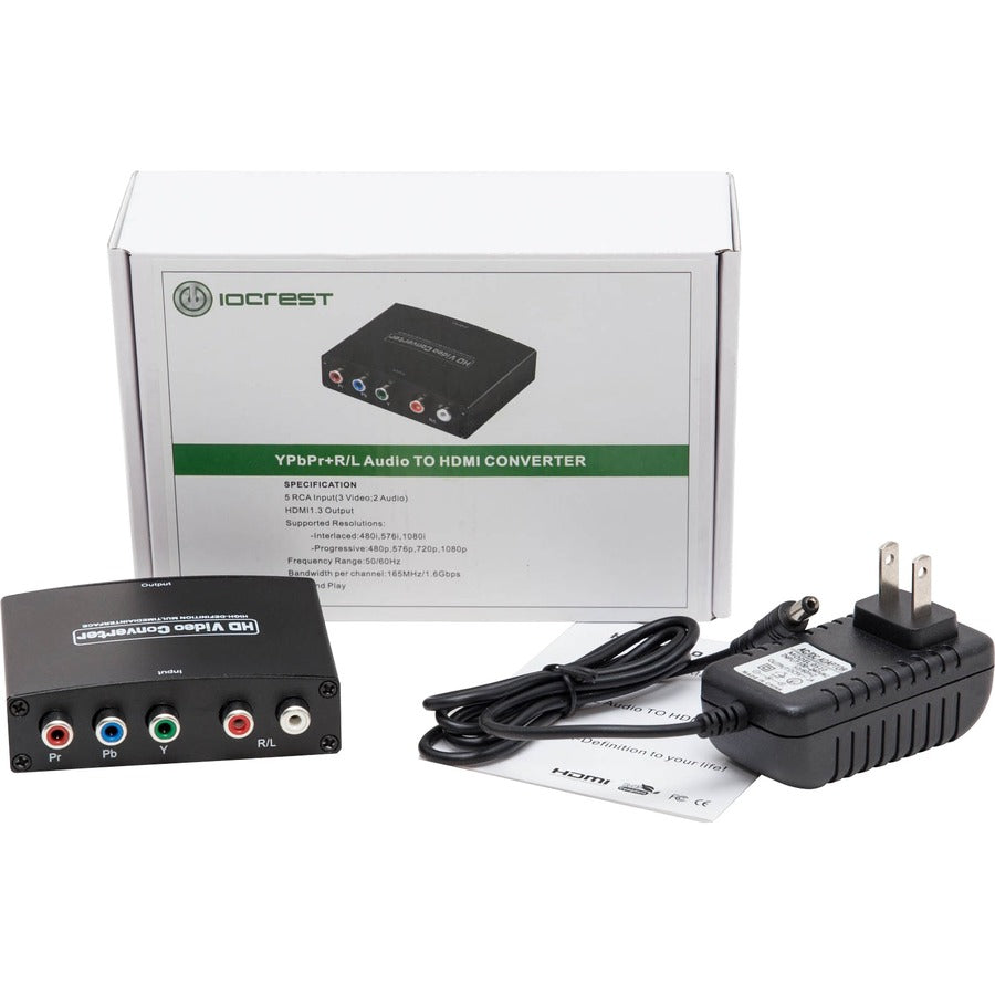 IO Crest Component (YPbPr) + RCA Audio to HDMI 1.3 1080p HDTV Converter