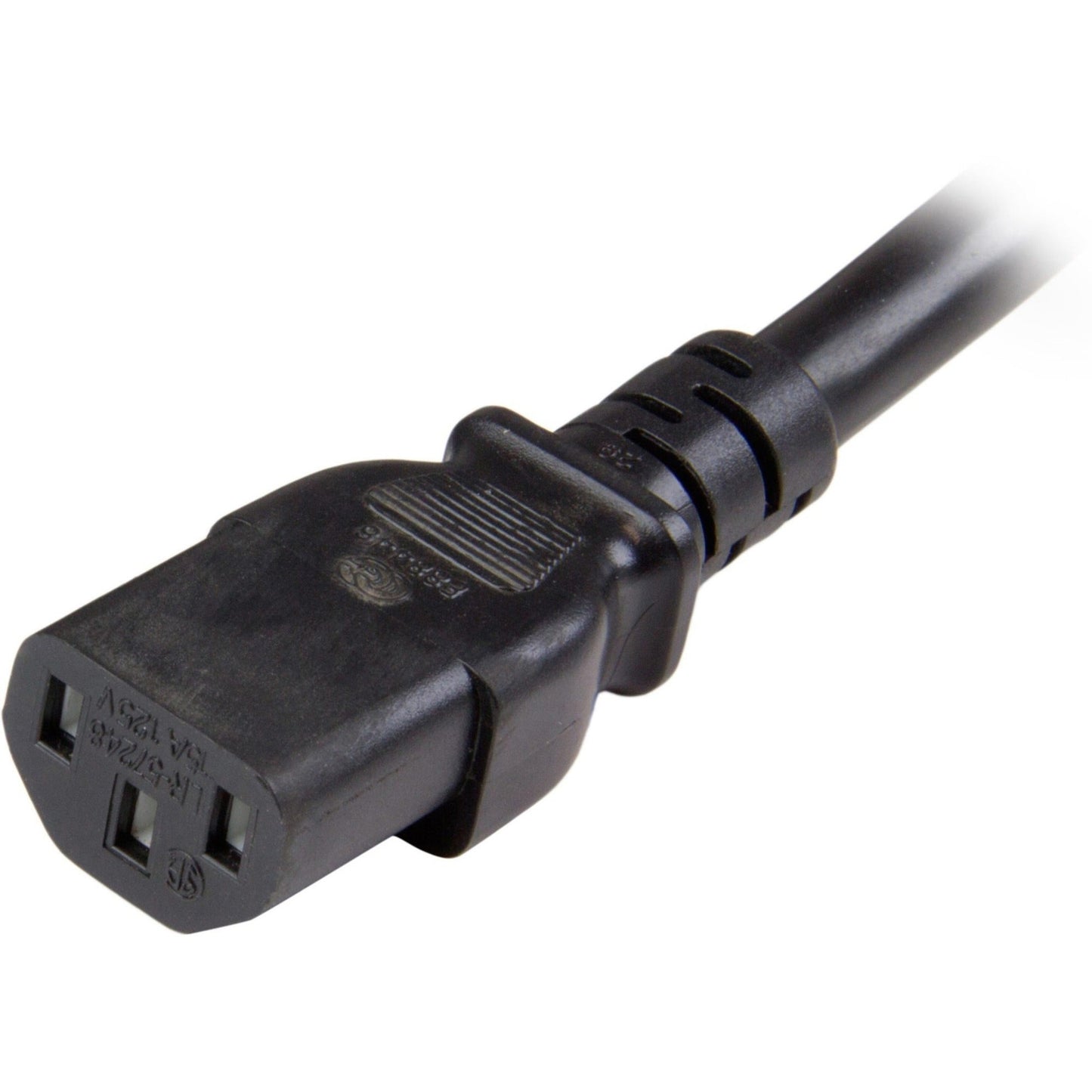 StarTech.com 6ft (1.8m) Heavy Duty Extension Cord IEC C13 to IEC C20 Black Extension Cord 15A 125V 14AWG Heavy Gauge Power Cable