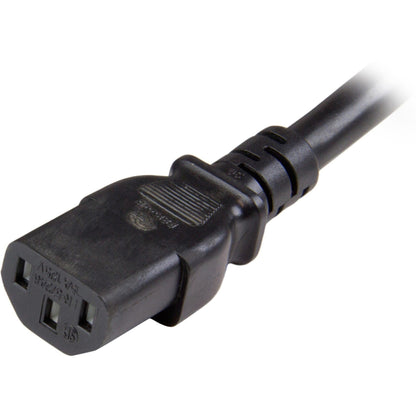 StarTech.com 6ft (1.8m) Heavy Duty Extension Cord IEC C13 to IEC C20 Black Extension Cord 15A 125V 14AWG Heavy Gauge Power Cable