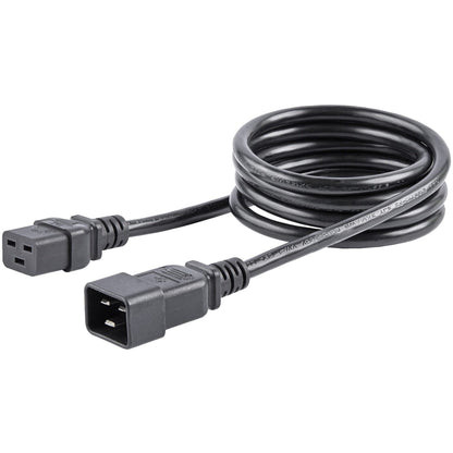StarTech.com 6ft (1.8m) Heavy Duty Extension Cord IEC C19 to IEC C20 Black Extension Cord 15A 250V 14AWG Heavy Gauge Power Cable