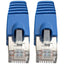 Tripp Lite Cat6a 10G Snagless Shielded STP Ethernet Cable (RJ45 M/M) PoE Blue 1 ft. (0.31 m)