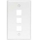 Unirise 3Port Wall Plate Single Gang White