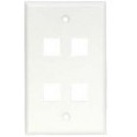 Unirise 4Port Wall Plate Single Gang White