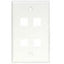 Unirise 4Port Wall Plate Single Gang White