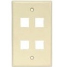 Unirise 4Port Wall Plate Single Gang Ivory