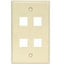 Unirise 4Port Wall Plate Single Gang Ivory