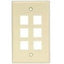 Unirise 6Port Wall Plate Single Gang Ivory