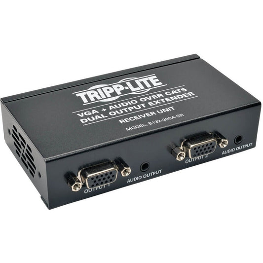 Tripp Lite Dual VGA with Audio over Cat5/Cat6 Extender Box-Style Receiver 1440x900 60 Hz Up to 300 ft. (90 m) TAA