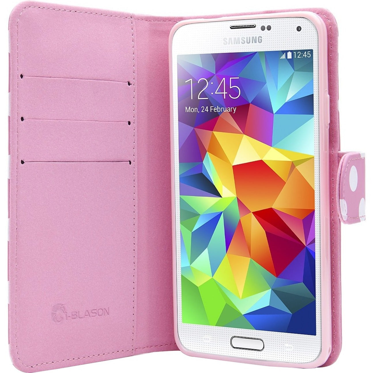 i-Blason Carrying Case (Wallet) Smartphone Credit Card ID Card - Pink White