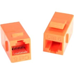 Unirise Cat6 RJ45 Keystone In-line Coupler Orange