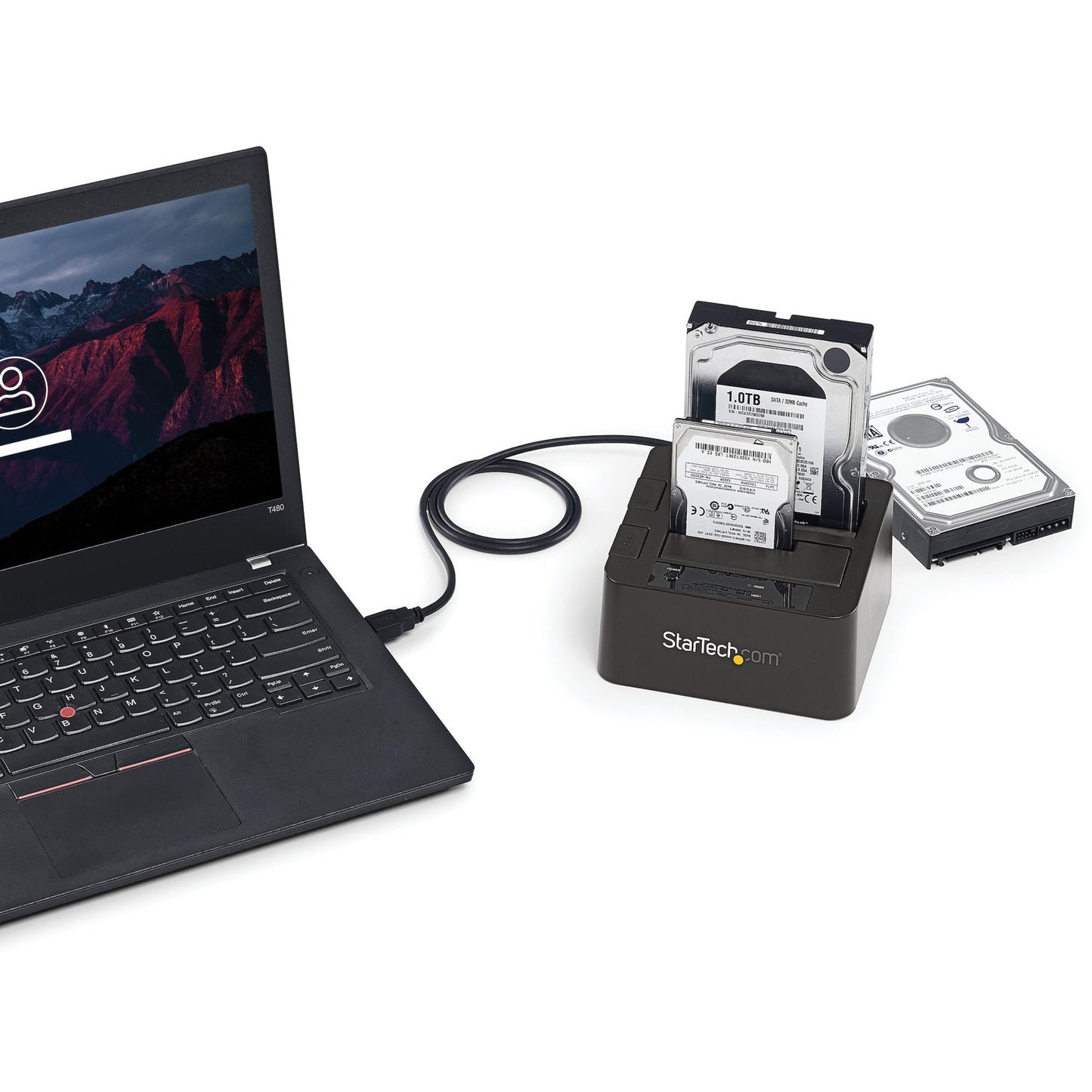 StarTech.com Dual-Bay USB 3.1 to SATA Hard Drive Docking Station 2.5/3.5" SATA I/II/III SSD/HDD Dock USB Hard Drive Bay Top-Loading