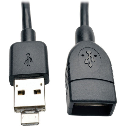 Tripp Lite USB 2.0 OTG Cable with 2-in-1 Connector Combo A Male + Micro-B Male to A Female 6-in. (15.24 cm)