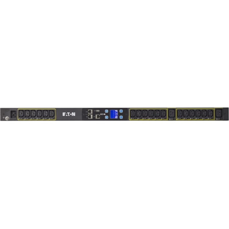 Eaton Metered Input rack PDU 0U L6-30P input 5.76 kW max 200-240V 24A 10 ft cord Three-phase Outlets: (12) C13 (2) C19