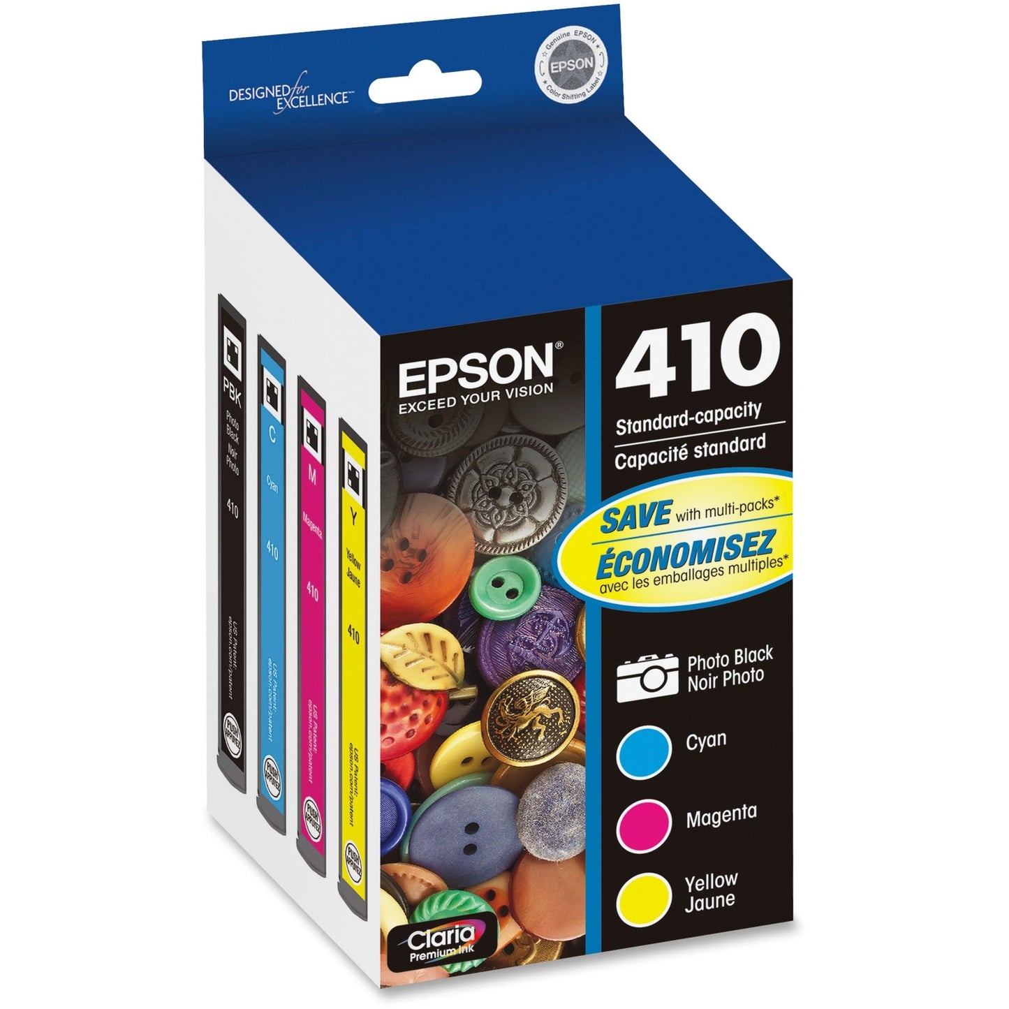 Epson DURABrite Ultra 410 Original Standard Yield Inkjet Ink Cartridge - Photo Black Cyan Magenta Yellow Pack