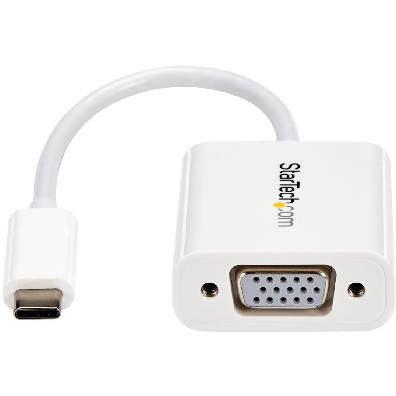 StarTech.com USB-C to VGA Adapter - White - Thunderbolt 3 Compatible - USB C Adapter - USB Type C to VGA Dongle Converter