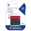16GB Store 'n' Go&reg; USB Flash Drive - 4pk - Red Green Blue Black