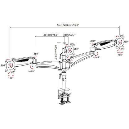 Amer Mounts Triple Monitor Mount with Articulating Arms