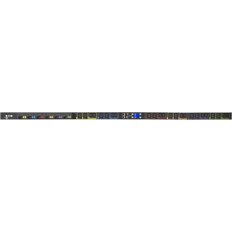 Eaton Metered Outlet Rack PDU 0U CS8365 input 14.4 kW max 200-240V 40A 6 ft cord Three-phase Outlets: (12) C13 Outlet grip (12) C19 Outlet grip