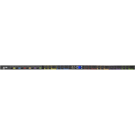 Eaton Metered Outlet Rack PDU 0U CS8365 input 14.4 kW max 200-240V 40A 6 ft cord Three-phase Outlets: (12) C13 Outlet grip (12) C19 Outlet grip