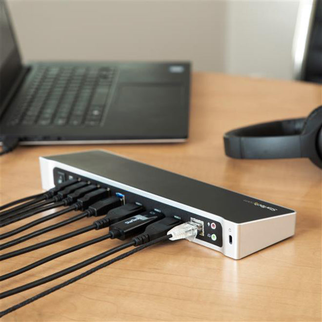 StarTech.com USB 3.0 Triple Monitor Docking Station - Compatible with Windows / macOS - Supports Three Displays - 2 x DisplayPort and HDMI or 4K Ultra HD on a Single Monitor - USB3DOCKH2DP