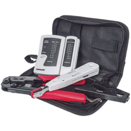 Intellinet Network Solutions 4-Piece Network Tool Kit Composed of LAN Tester LSA Punch Down Tool Crimping Tool and Cutter/Stripper Tool