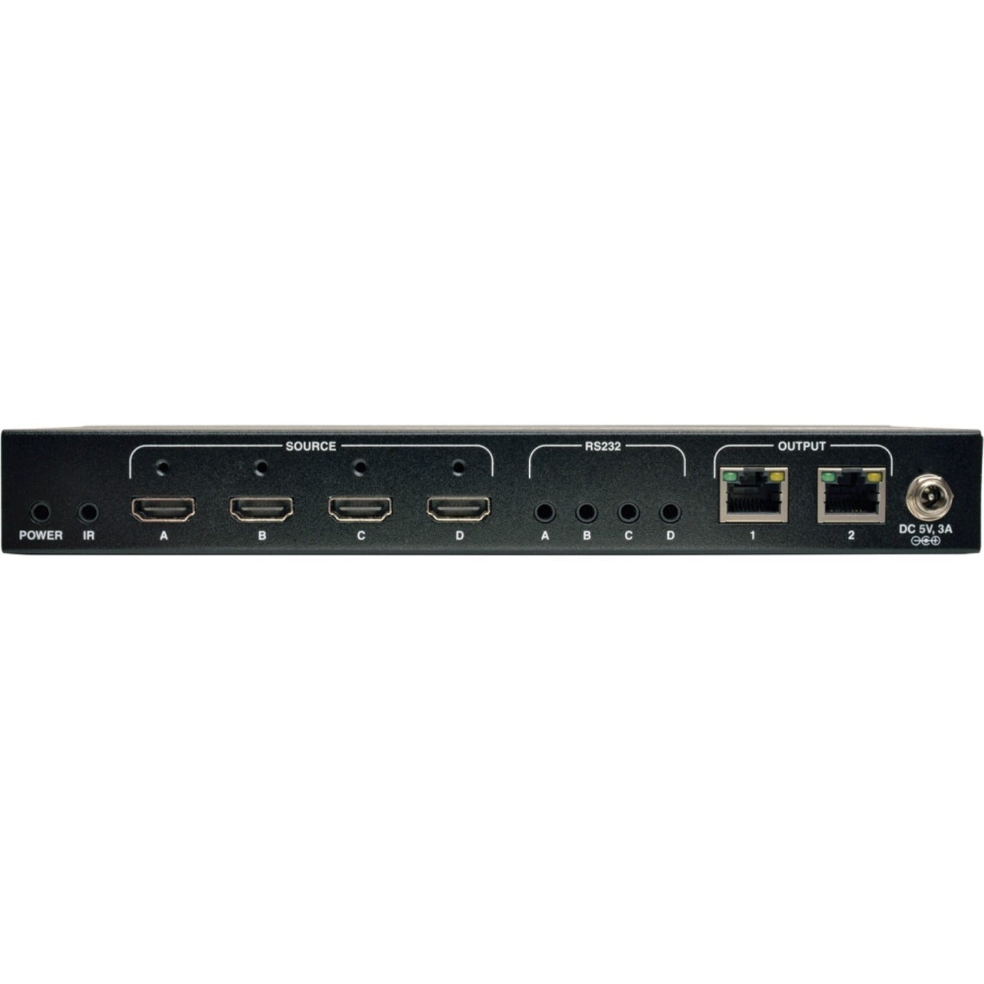 Tripp Lite HDBaseT HDMI over Cat5/6/6a Extender Matrix TransmitterSerial and IR4K x 2K 30 Hz UHD / 1080p 60 Hz 4 Input 2 Output Up to 500 ft. (152 m) TAA