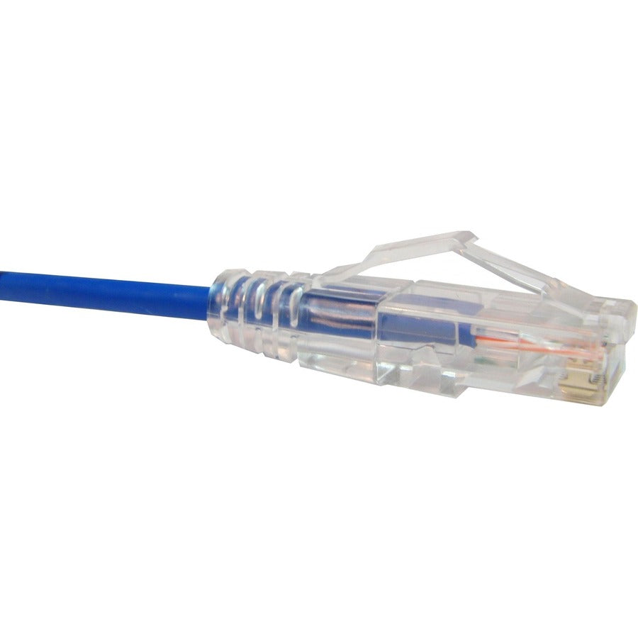 Unirise Clearfit Slim Cat6 Patch Cable 28AWG Snagless Blue 1ft