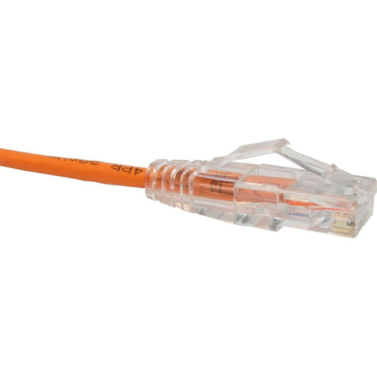 Unirise Clearfit Slim Cat6 Patch Cable Snagless Orange 1ft