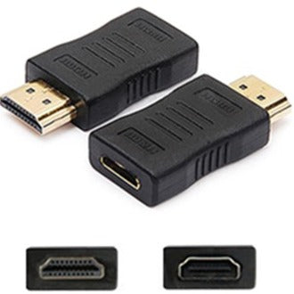 HDMI 1.1 Male to HDMI 1.1 Female Black Adapter For Resolution Up to 1920x1200 (WUXGA)