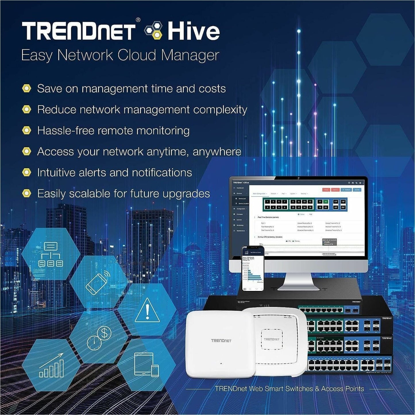 TRENDnet AC1200 Dual Band PoE Indoor Access Point MU-MIMO 867 Mbps WiFi AC 300 Mbps WiFi N Bands Client Bridge Repeater Modes Gigabit PoE LAN Port Captive Portal For Hotspot White TEW-821DAP