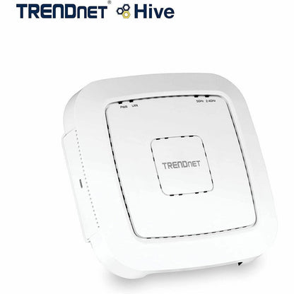 TRENDnet AC1200 Dual Band PoE Indoor Access Point MU-MIMO 867 Mbps WiFi AC 300 Mbps WiFi N Bands Client Bridge Repeater Modes Gigabit PoE LAN Port Captive Portal For Hotspot White TEW-821DAP