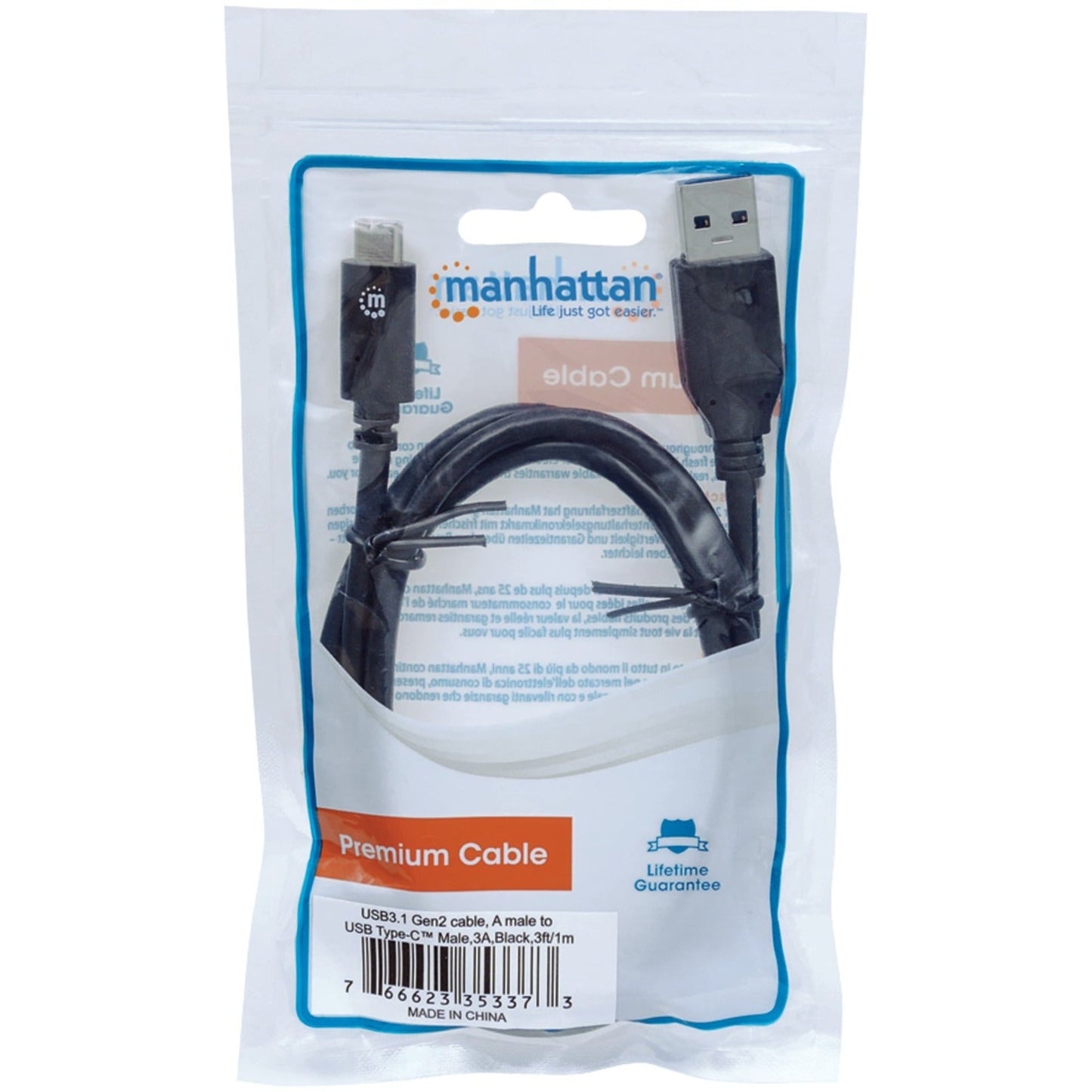 Manhattan SuperSpeed+ USB C Device Cable