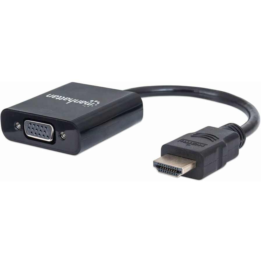 Manhattan HDMI Male to VGA Female Converter with Optional USB Micro-B Power Port - Retail Blister