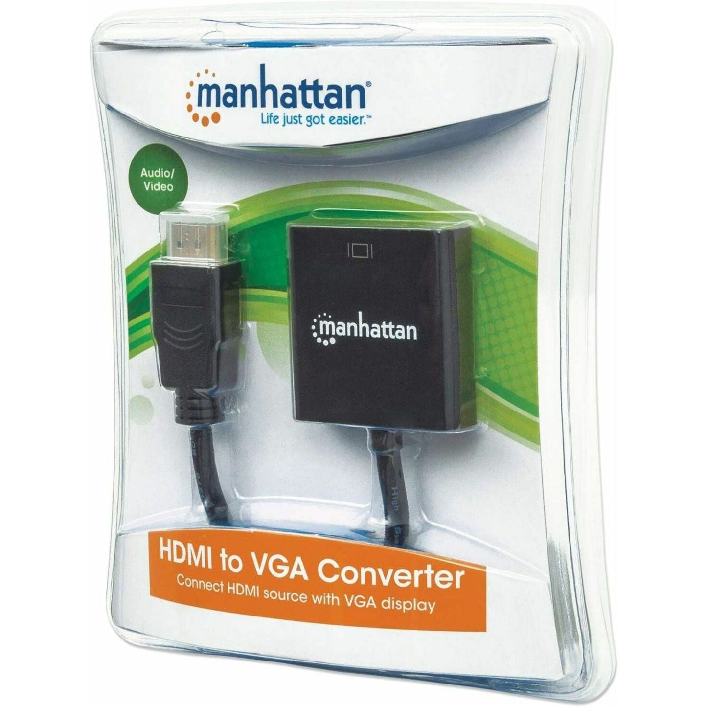 Manhattan HDMI Male to VGA Female Converter with Optional USB Micro-B Power Port - Retail Blister